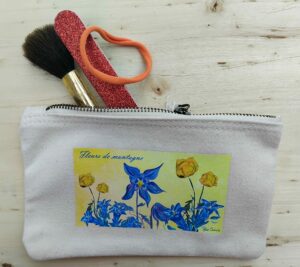 Trousse tissu. Collection Onézyme. Les fleurs de montagne.